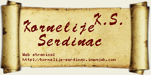 Kornelije Serdinac vizit kartica